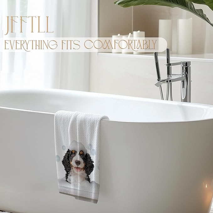 Funny Bernese Mountain Dog Hand Towels for Bathroom Washroom Restroom Decor, Bernese Mountain Dog Gifts, Pet Lovers Gifts, 16x24 Inch