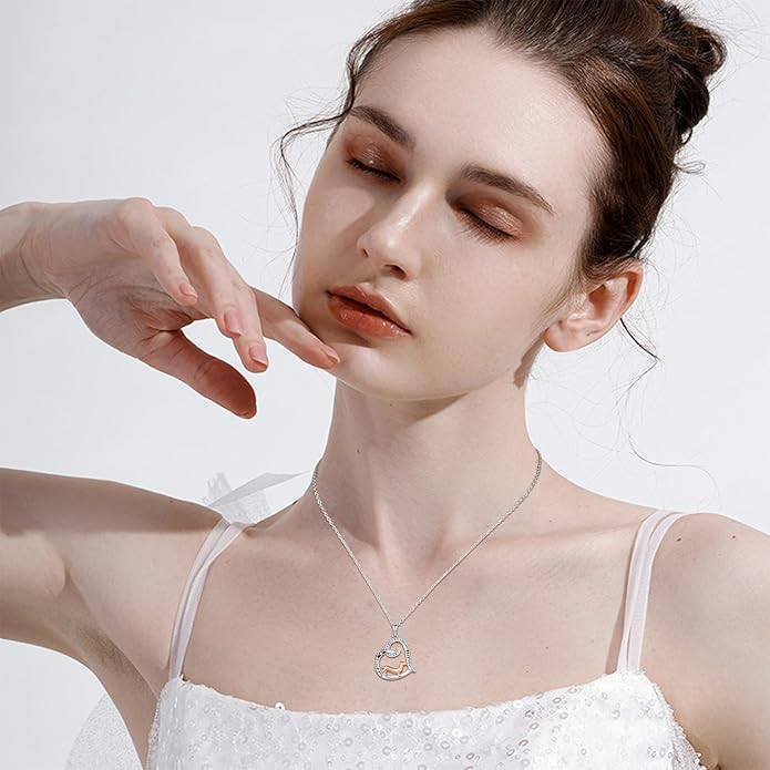 Dog/Paw Print/Infinity Necklace for Women 925 Sterling Silver Heart Dogs Pendant Necklaces Jewelry Christmas Birthday Gifts for Dog Lovers Friends