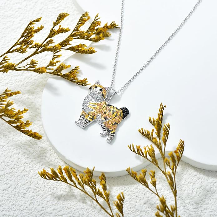 Cat Necklaces 13 Breeds of Cats Necklaces S925 Sterling Silver Cat Pendant for Women