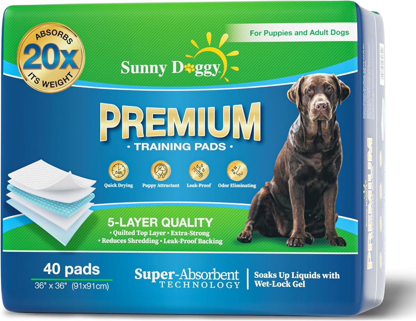 Pee Pads for Dogs Extra Large 36”x 36”, 40 Count Puppy Pads Pet Training Pads Disposable Upgraded Odor Control, Potty Pads Absorbent and Leak-Proof Dog Housebreaking & Puppy Supplies