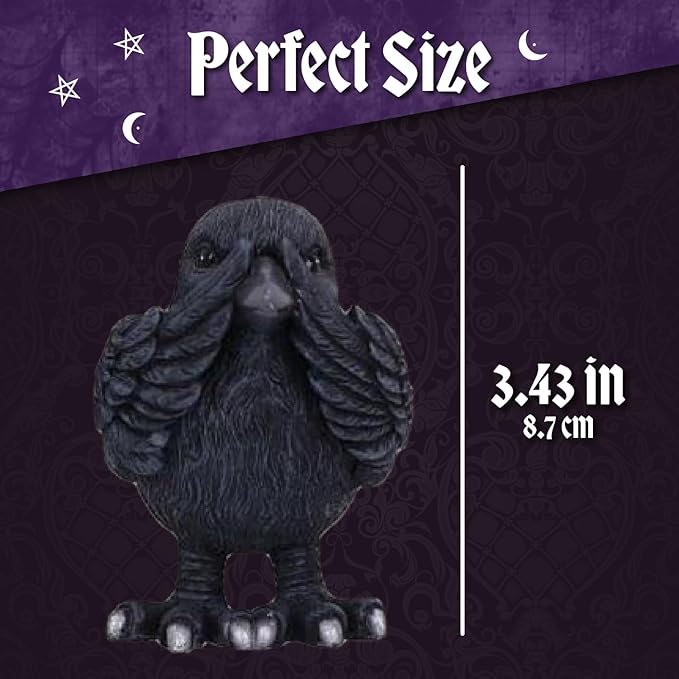 Nemesis Now Three Wise See No Evil Hear No Evil Speak No Evil Figurines, Adorable Hand-Painted Resin Collectibles and Gift - Ravens