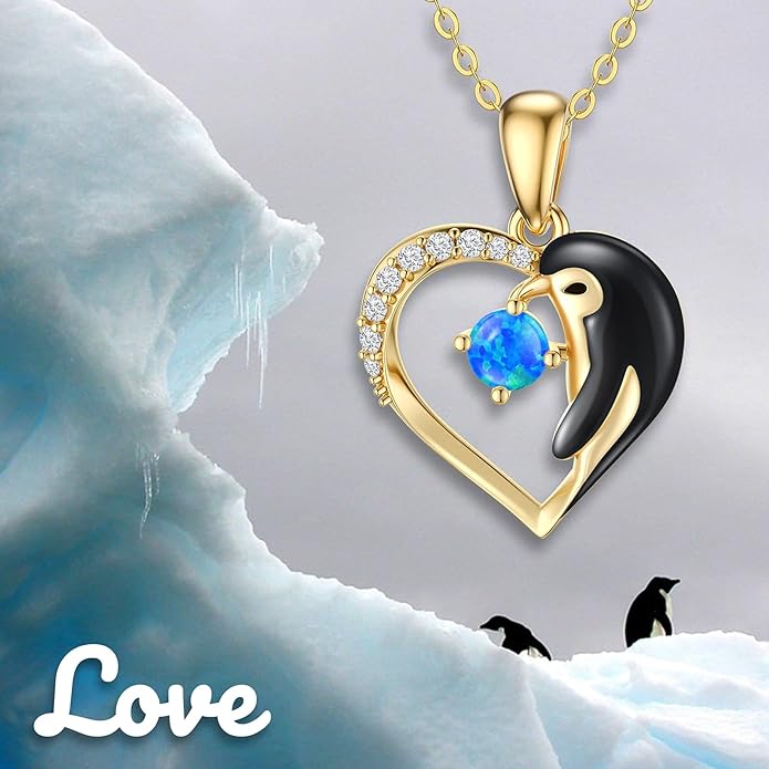 WSX 14K Real Gold Animal Necklace for Women, Bear/Cat/Rabbit/Elephant/Horse Pendant Charm Jewelry Gifts Mother Day Valentine Christmas
