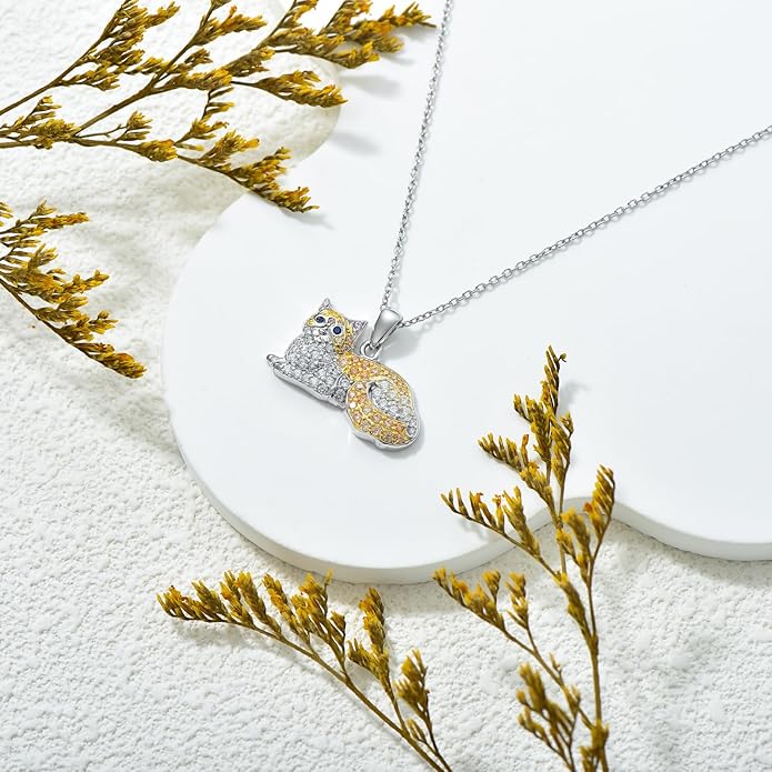 Cat Necklaces 13 Breeds of Cats Necklaces S925 Sterling Silver Cat Pendant for Women