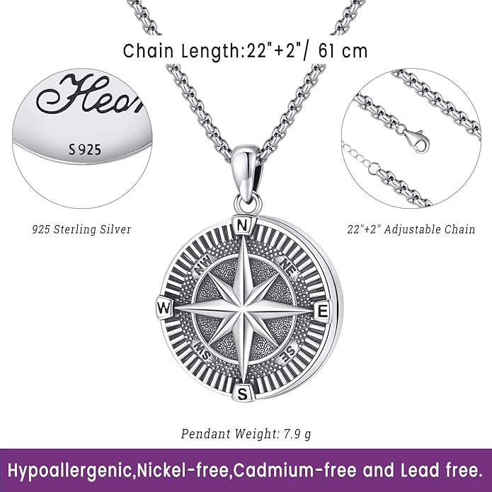 Picture Locket Necklace for Women Men Rose 14K Real Gold 925 Sterling Silver Jewelry Heart Locket Necklace that Holds Pictures Tree of Life Viking Wolf Celtic Knot St Christopher St Michael Pendant