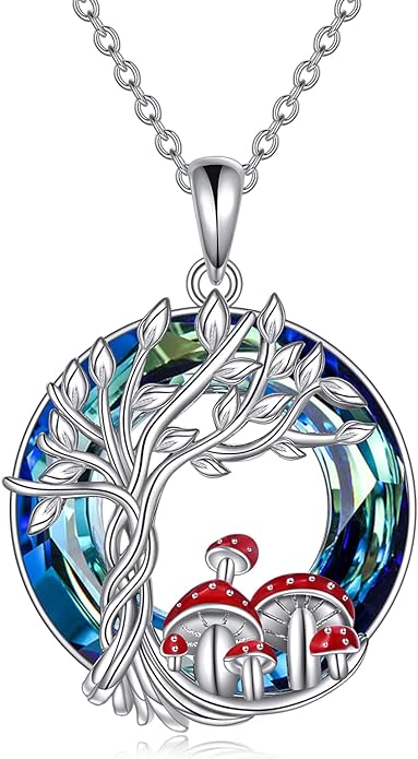 TOUPOP Tree of Life Animal Necklace 925 Sterling Silver Crystal/Abalone Shell Animal Pendant Jewelry Birthday Mothers Day Gifts for Women Mom Wife Her