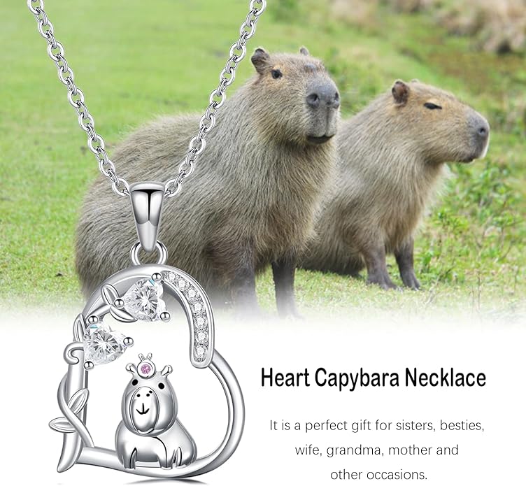 Heart Animal Necklace 925 Sterling Silver Cute Animal Pendant Jewelry Birthday Gifts for Women Girlfriend Mom Animal Lovers