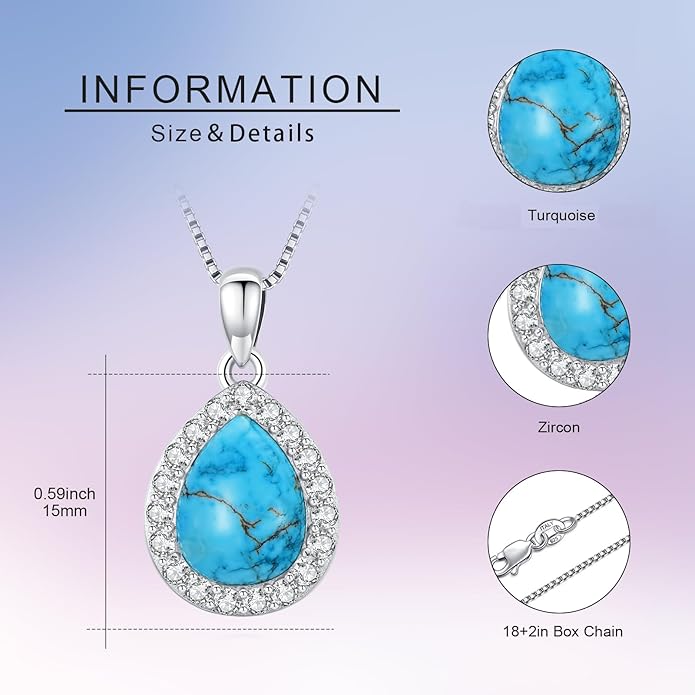 Urn necklace for Ashes 925 Sterling Silver Opal/Turquoise/Moonstone/Moss agate Pendant Cremation Memory Jewelry Keepsake Gifts for Women