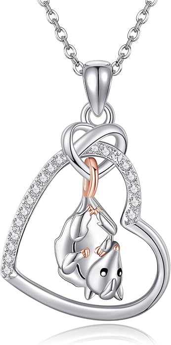 Sterling Silver Cute Animal Pendant Necklace Fox/Snake/Unicorn/Owl on Moon/Rabbit/Horse Necklace Jewelry Gifts for Women Mom Sister
