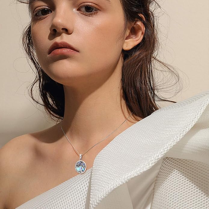 ONEFINITY Tree of Life Locket Necklace Sterling Silver Locket Necklace That Holds Pictures Tree of Life Locket Pendant for Women Wife Girlfriend