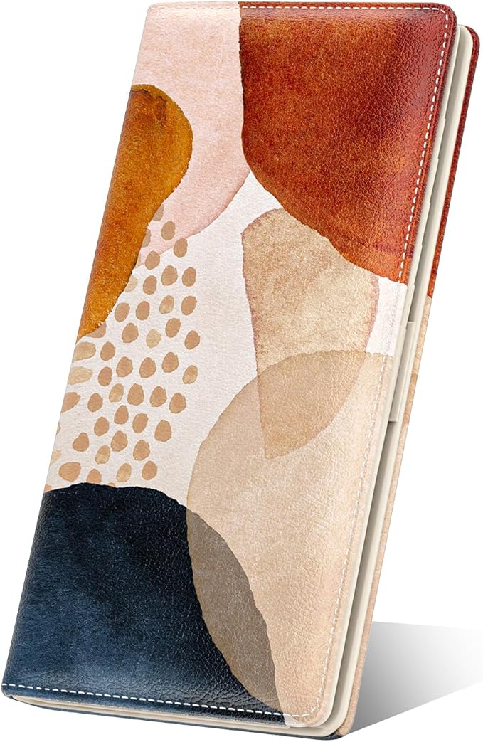 Nipichsha Womens Wallet, RFID Slim Wallets for Women, Thin Ladies Credit Card Holder Purse, Cute Leather Bifold Clutch Billfold with 11 Card Slots & ID Window, Simple Abstract Art