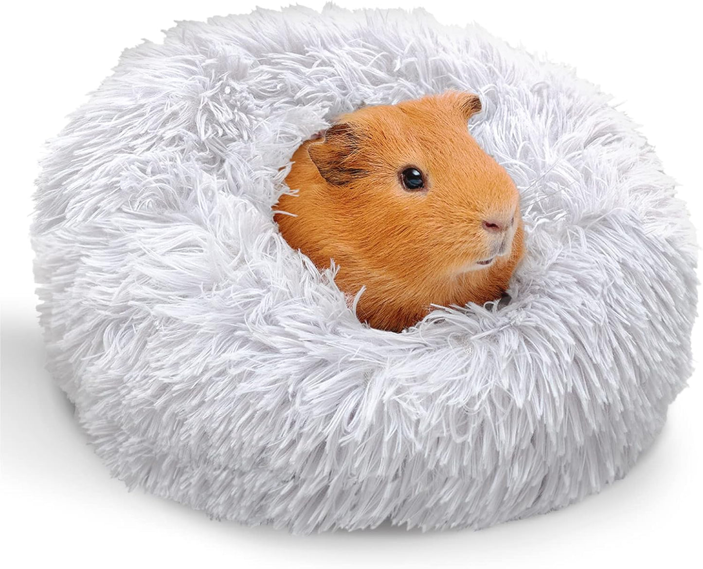 Paw Inspired Furr-O Burrowing Pet Bed with Zip-On Spandex and Fleece Bottoms for Guinea Pigs and Other Small Animals, Cozy Carrier, Hideout Enrichment Toy, Cage Accessories (Light Gray)
