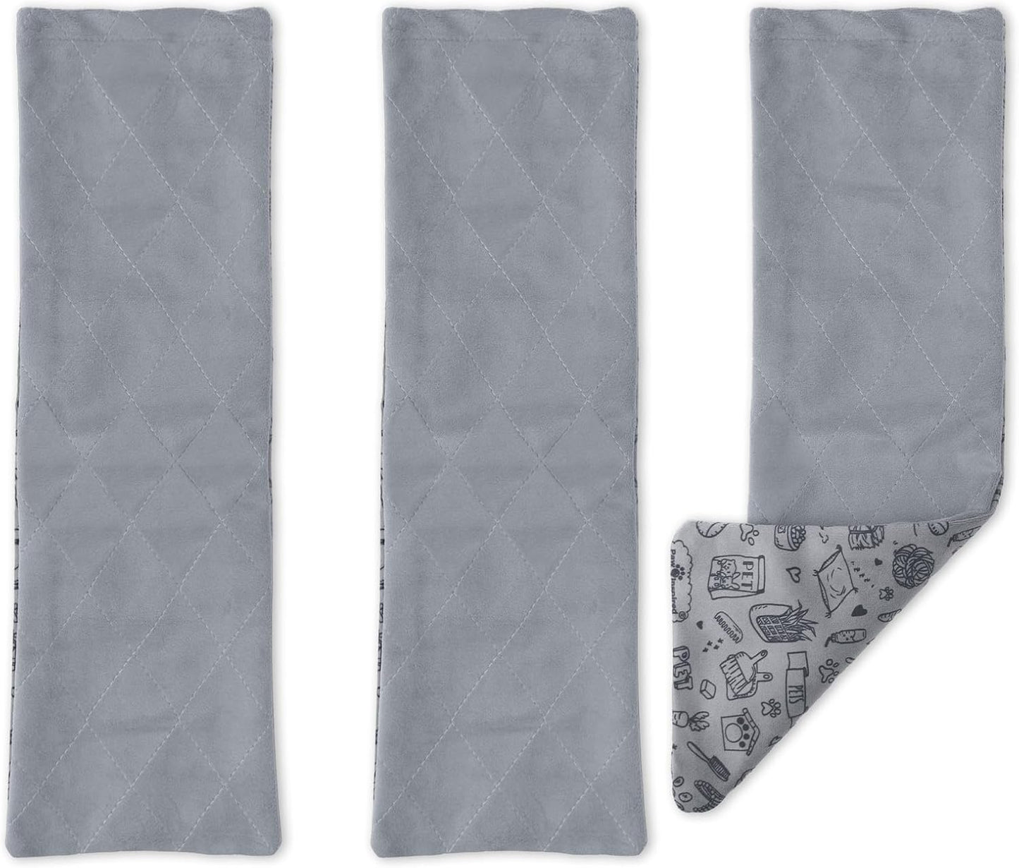 Paw Inspired Fleece Liners for Ferret Nation, Critter Nation Cage Ramp for Ferrets, Rats, Chinchillas, Hedgehogs & Other Small Animals (Gray, Ramp Cover - 3 Pack)