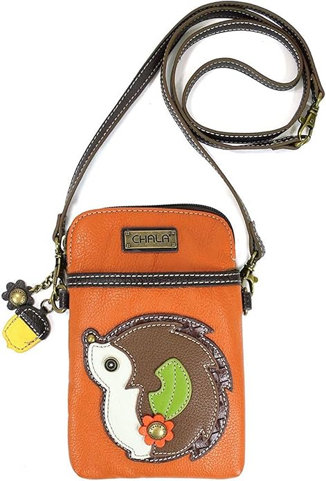 CHALA Cell Phone Crossbody Purse-Women PU Leather/Canvas Multicolor Handbag with Adjustable Strap