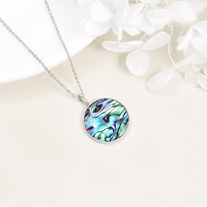 YFN Egyptian Necklace Sterling Silver Egypt God Pendant Abalone Shell Egypt Jewelry Gifts for Women Men