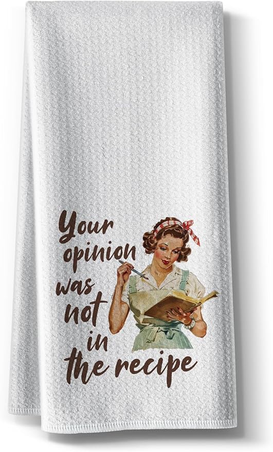 Funny Recipe Kitchen Towels Sweet Housewarming Gifts,16x24inch,Joked Dishcloth Microfiber Hilarious Absorbent Hand Towel,Dish Rags,Great Gift for Hostess Mom New Home Women Housewarming