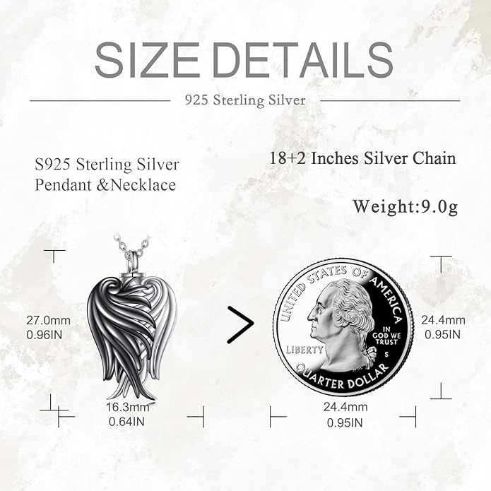 POPLYKE 925 Sterling Silver Urn Necklace for Ashes for Women Cremation Necklace for Ashes Keepsake Jewelry for Human