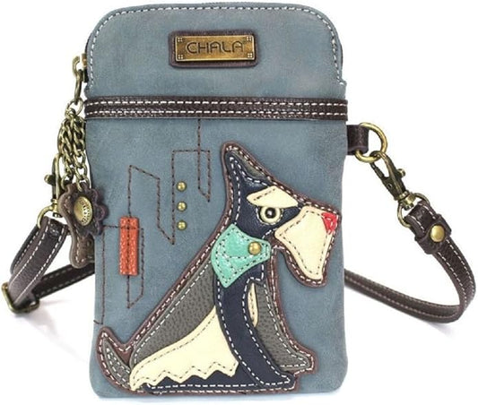 CHALA Cell Phone Crossbody Purse-Women PU Leather/Canvas Multicolor Handbag with Adjustable Strap