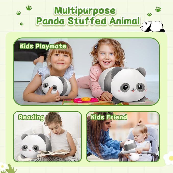 Panda Plush, Cute Panda Plushies Toy, Soft Plushie Cuddle Pillow, Anime Plushie Doll, Cute Stuff Toys Gift for Girls, Boys and Males (16 Inch)