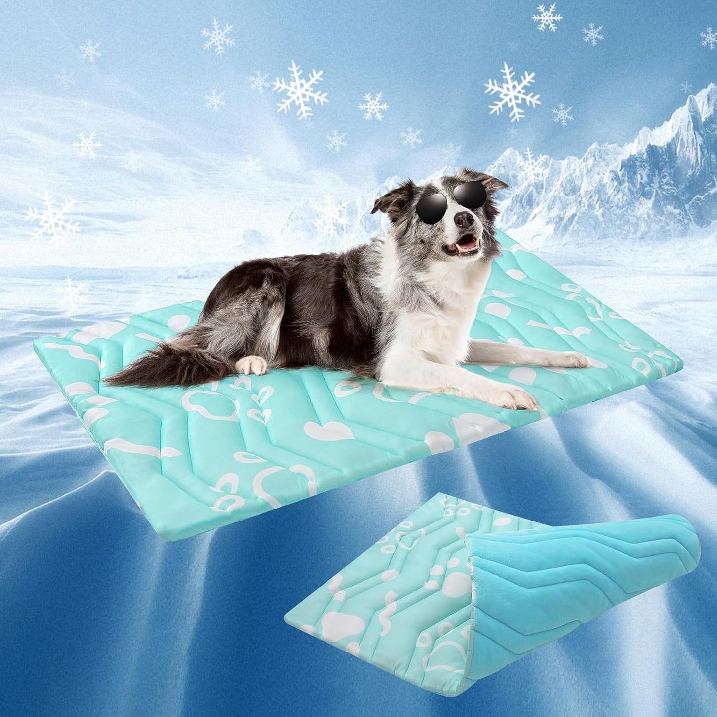 BEAUTYZOO Upgrade Dog Cooling Mat Extra Large, Reversible Self-Cooling Mat for Dogs, Thicken Pet Ice Cool Pad Blanket for Summer Kennel Sofa Bed Floor Car Seat, Machine Washable&Foldable, 48"x28"