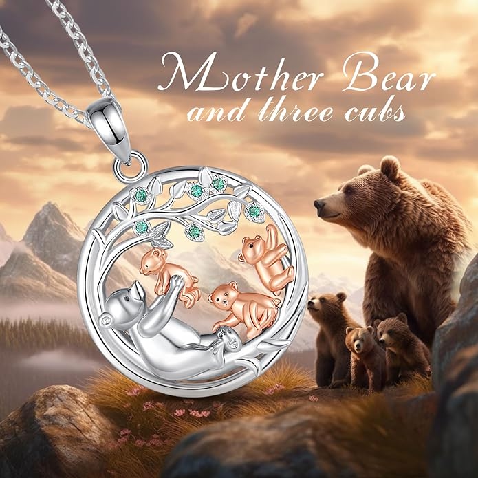 EUDORA Sterling Silver Mother Daughter Necklace for Women, Mama Son Daughter Necklace Pendant for Mom and Daughter,Mom Jewelry from Daughter Mother's Day Gift for Mother Daughter Aunt Grandma