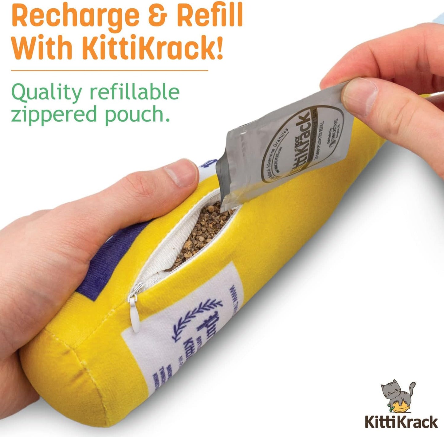 KittiForti 2-Pack Organic Silvervine Catnip Substitute Toys for Cats & Kittens | 100% All-Natural Wild Harvested Silvervine | 2 Refillable Beer Bottle Kicker Cat Toys