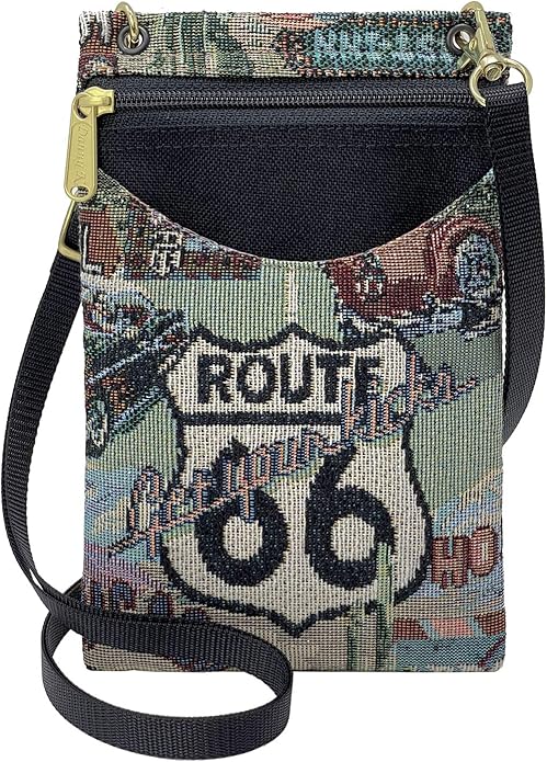 Danny K. Women's Tapestry Crossbody Cell Phone or Passport Purse, Handmade in USA
