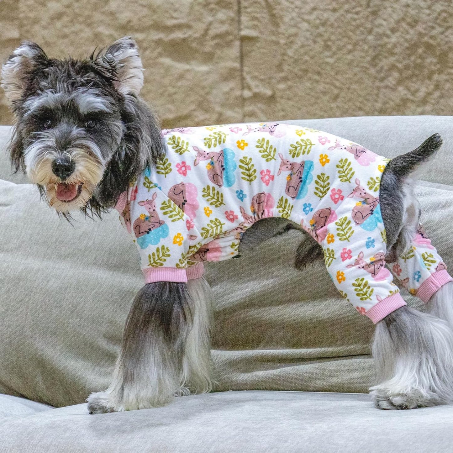 CuteBone Small Dogs Outfit Soft Puppy Onesies Pjs Dog Pajamas Pet Coat Cat Apparel Comfy Doggie Jumpsuit Bodysuit for All Seasons P286L