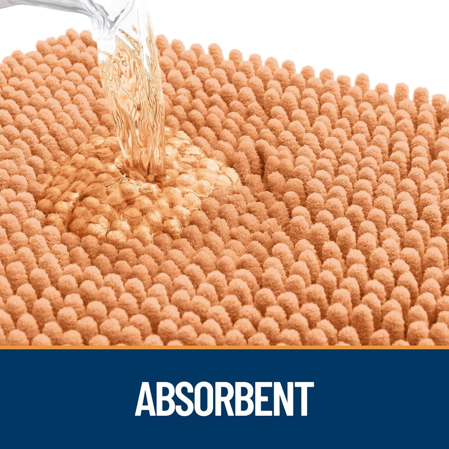 OLANLY Dog Door Mat for Muddy Paws 24x16, Absorbs Moisture and Dirt, Absorbent Non-Slip Washable Doormat, Quick Dry Chenille Mud Mat for Dogs, Entry Indoor Entryway Carpet for Inside Floor, Orange