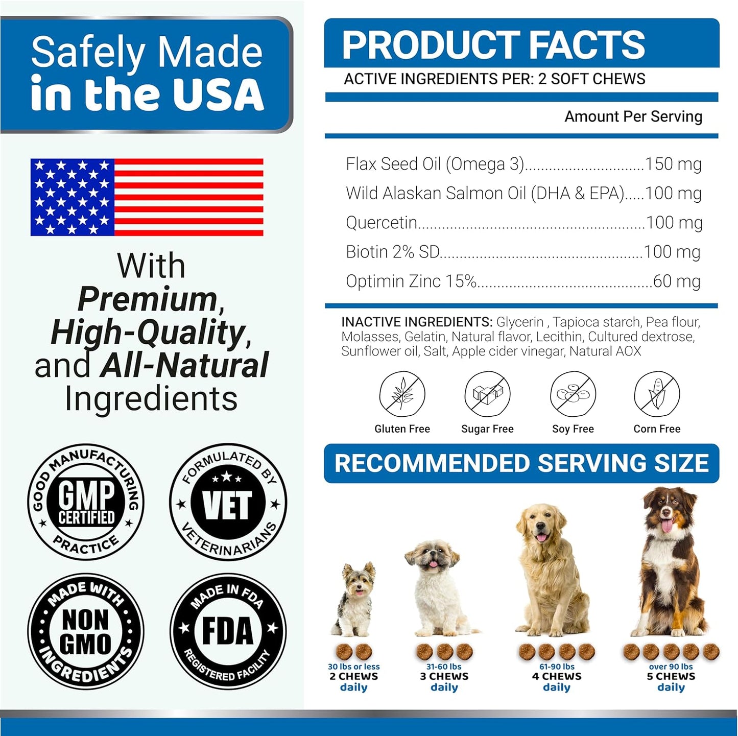 Omega 3 Fish Oil for Dogs - 170 Chews - Skin and Coat Supplement - Omega 3 for Dogs - Dry & Itchy Skin Relief Treatment - Allergy Support Dog Anti Shedding Treats - Salmon - EPA & DHA - Chicken Flavor