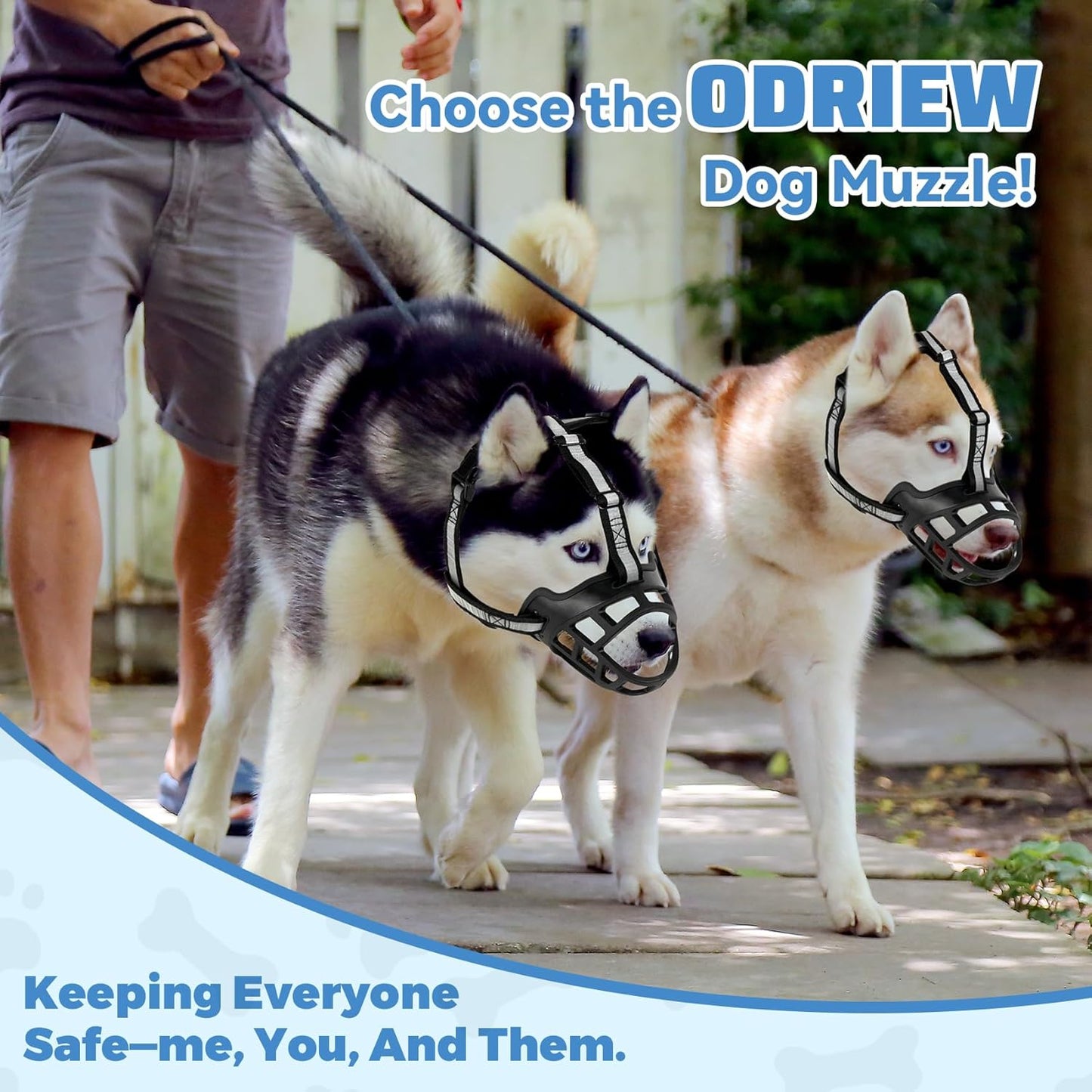 Dog Muzzle for Large Dogs, Breathable Basket Muzzles for Small, Medium and X-Large Aggressive Dog, Allows Panting Drinking, Suitable for Grooming Trimming Training (3, Blacks)