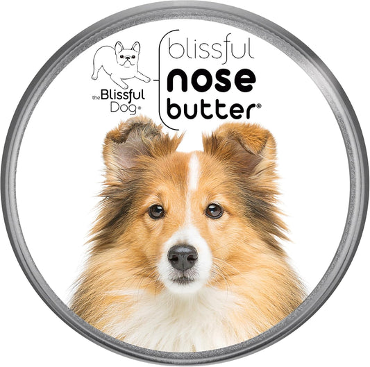 The Blissful Dog Shetland Sheepdog Nose Butter for Dry, Cracked Skin, Lick-Safe Dog Nose Balm with Moisturizing Shea Butter, Almond, Olive, and Essential Oils, Pet Supplies, Uncented, 8 oz.