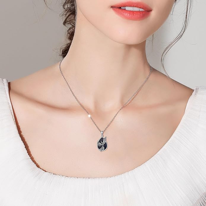 Sterling Silver Cute Animal Pendant Necklace Fox/Snake/Unicorn/Owl on Moon/Rabbit/Horse Necklace Jewelry Gifts for Women Mom Sister