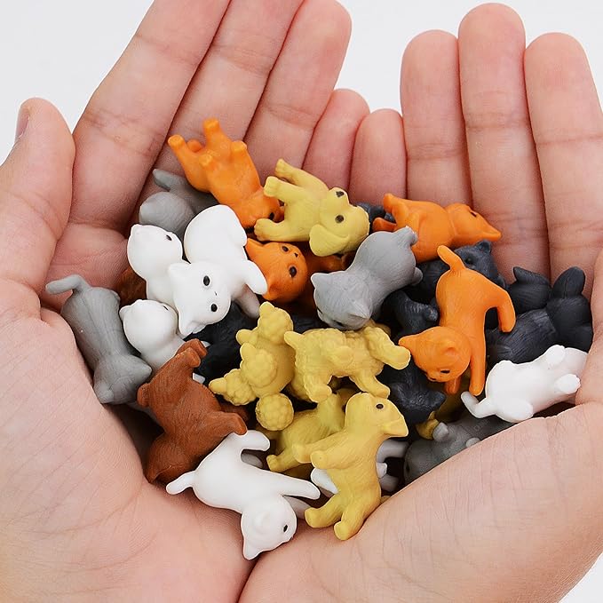 Tiny Dog and Cat Figurines for Kids - Small Animals Toys in Bulk - Little Pet Toys - Tiny Plastic Toys for Kids Classroom Prizes - 25 Pcs - Easter Gifts for Kids
