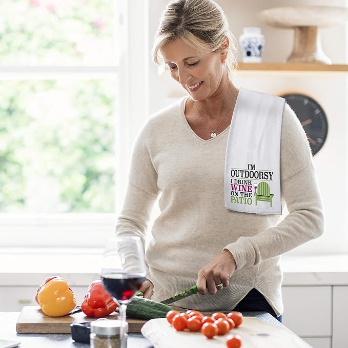 Chris's Stuff Flour Sack Cotton Towel 27" x 27" - Perfect for Glassware & Kitchen - Funny Quote (Outdoorsy)