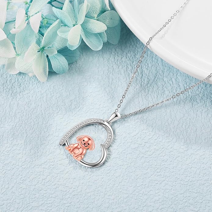 MONGAS Penguins/Guinea Pig/Pig/Fox/Corgi/Frog/Bunny/Koala8/Cow/French Bulldog Necklaces Penguin Gifts 925 Sterling Silver Hugging Penguins Cute Animal Jewelry for Women Sister