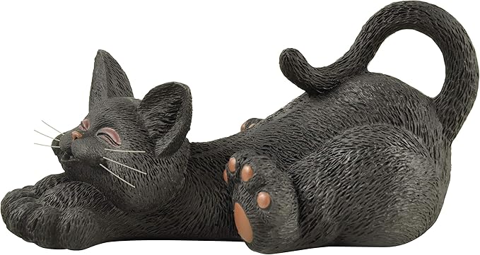 JFSM INC. Whimsical Black Cat Lounging Figurine Cat Home Office Decoration - Happy Cat Collection - Gifts for Cat Lovers, Cat Lover Gifts for Women, Cat Lover Gifts for Men, Cat Decor for Cat Lovers