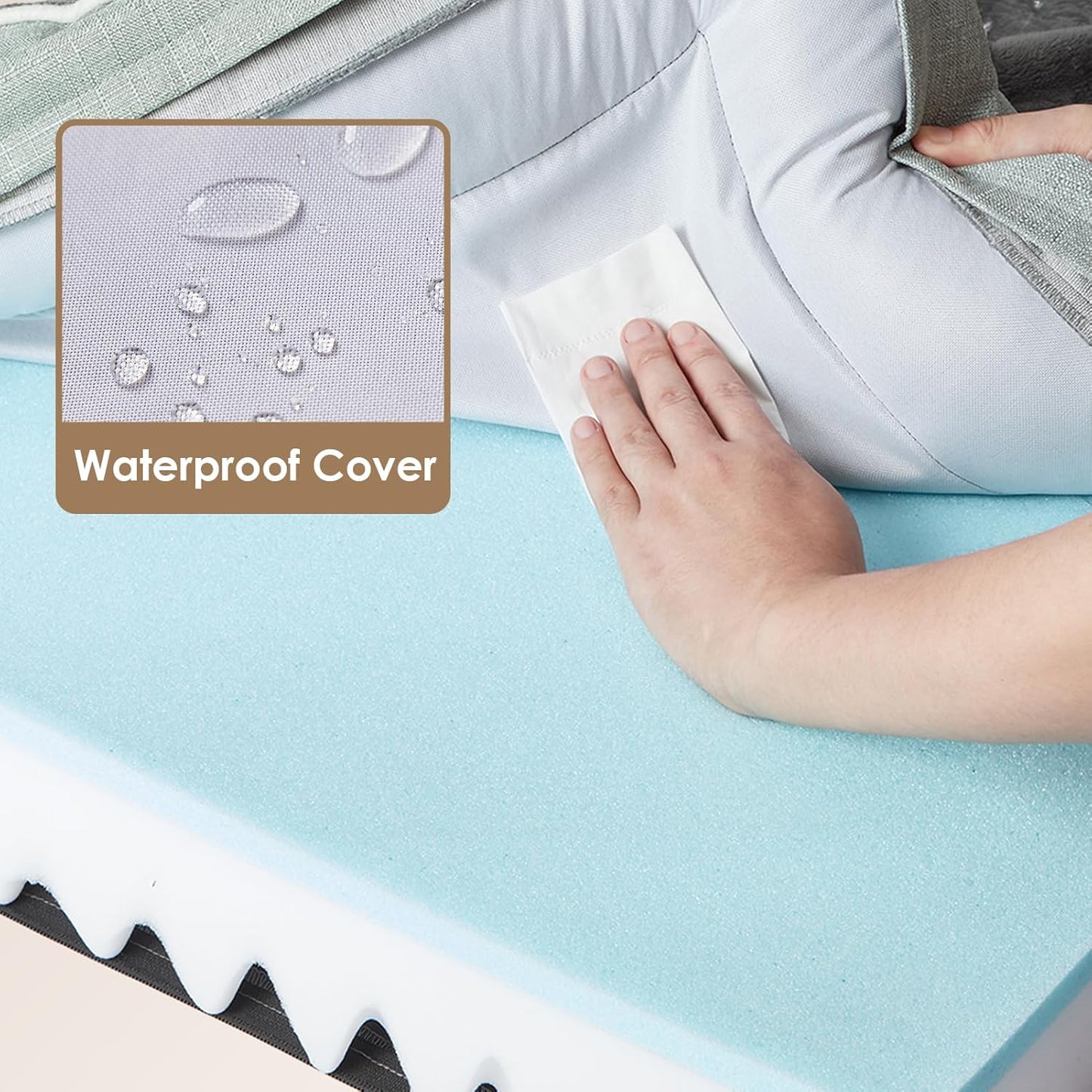 EHEYCIGA Orthopedic Dog Beds for Extra Large Dogs, Waterproof Memory Foam XXL Dog Bed with Sides, Non-Slip Bottom and Egg-Crate Foam Big Pet Couch Bed with Washable Removable Cover, Greyish Green