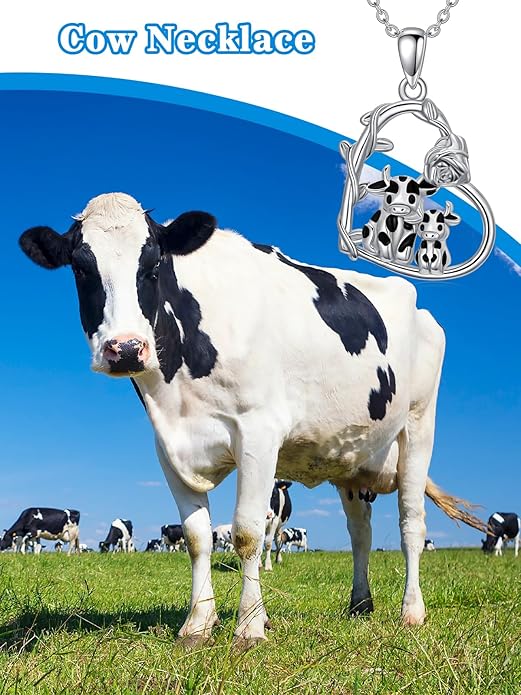 Cute Mother and Daughter Fox/Cat/Cow/Monkey/Panda Necklace 925 Sterling Silver Heart Flower Heart Necklace Animal Jewelry Mother's Day Jewelry for Women