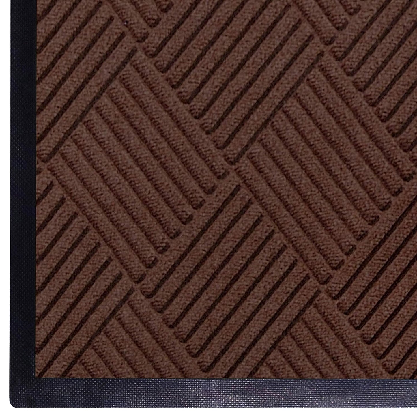 M+A Matting WaterHog Diamond | Commercial-Grade Entrance Mat with Rubber Border – Indoor/Outdoor, Quick Drying, Stain Resistant Door Mat (Dark Brown, 6' x 8')