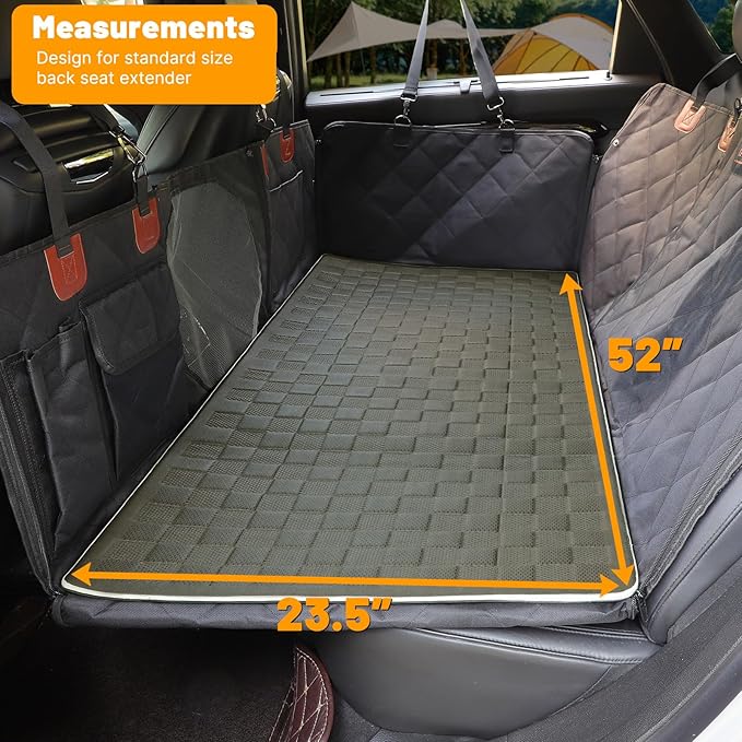 Non-Slip Pet Bed Mat for Back Seat Extender, Hair Resistant Dog Blanket for Hard Bottom Dog Car Seat Cover, Anti Slip Pet Linner Backseat Cover Graphite/M