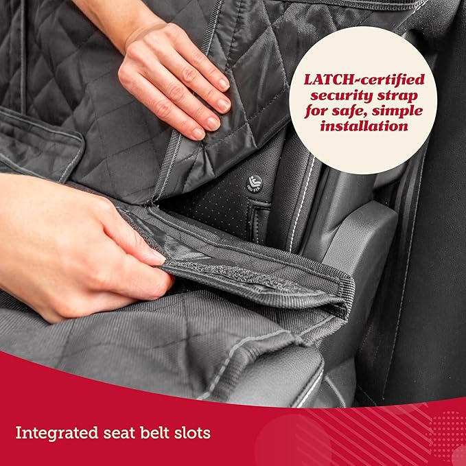 Lusso Gear Dog Car Seat Cover for Back Seat - 100% Waterproof - Full Protection from Mud, Scratches, Shedding - Non-Slip Cover Stays in Place, Fits Car, Truck, SUV (Gray)