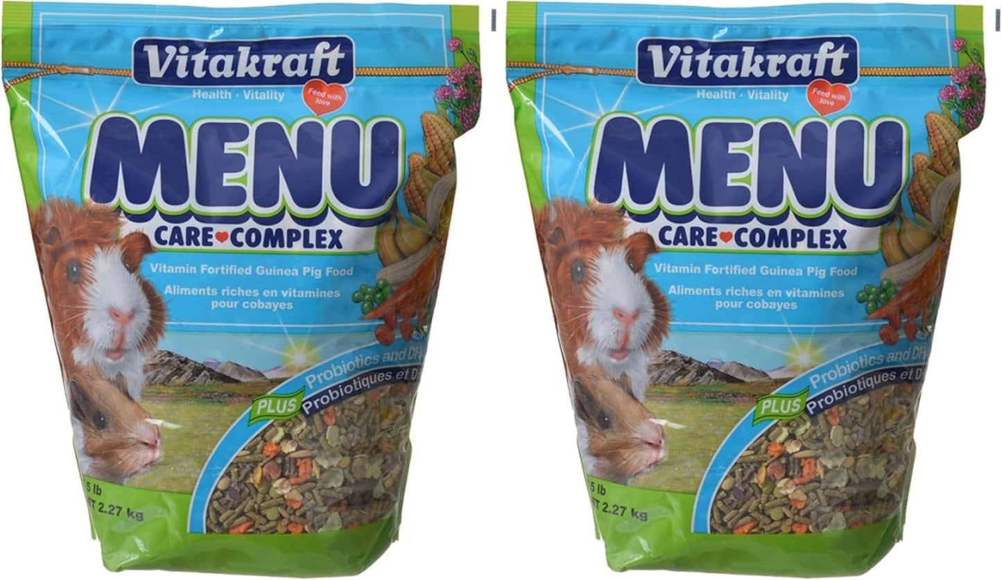 Vitakraft Menu Premium Guinea Pig Food - Alfalfa Pellets Blend - Vitamin and Mineral Fortified 5 Pound (Pack of 2)