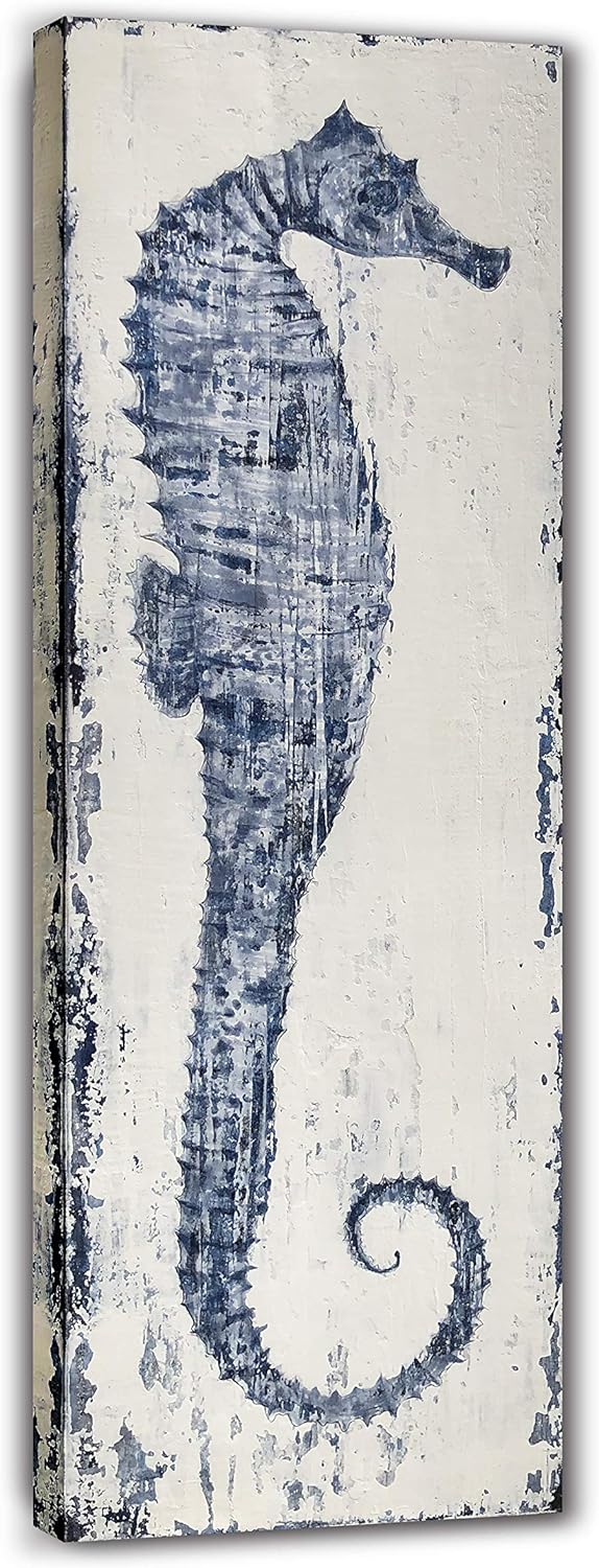 Yihui Arts Hand Painted Seahorse Canvas Art Wall Painting Pictures For Office Decoration