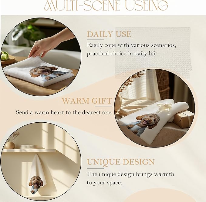 Poodle Gifts Bath Hand Towels, Funny Bathrobe Poodle Hand Towels for Bathroom Washroom Restroom Decor, Dog Bathroom Decor, Gifts for Women Dog Lover, 16x24 Inch