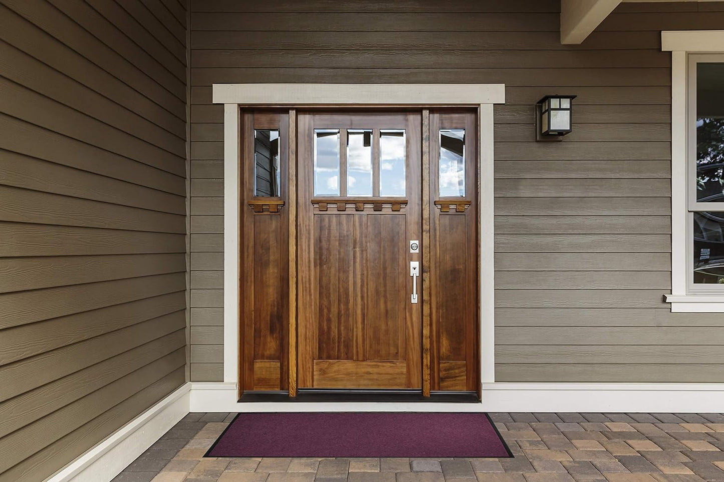 M+A Matting WaterHog Diamond | Commercial-Grade Entrance Mat with Rubber Border – Indoor/Outdoor, Quick Drying, Stain Resistant Door Mat (Dark Brown, 3' x 8')