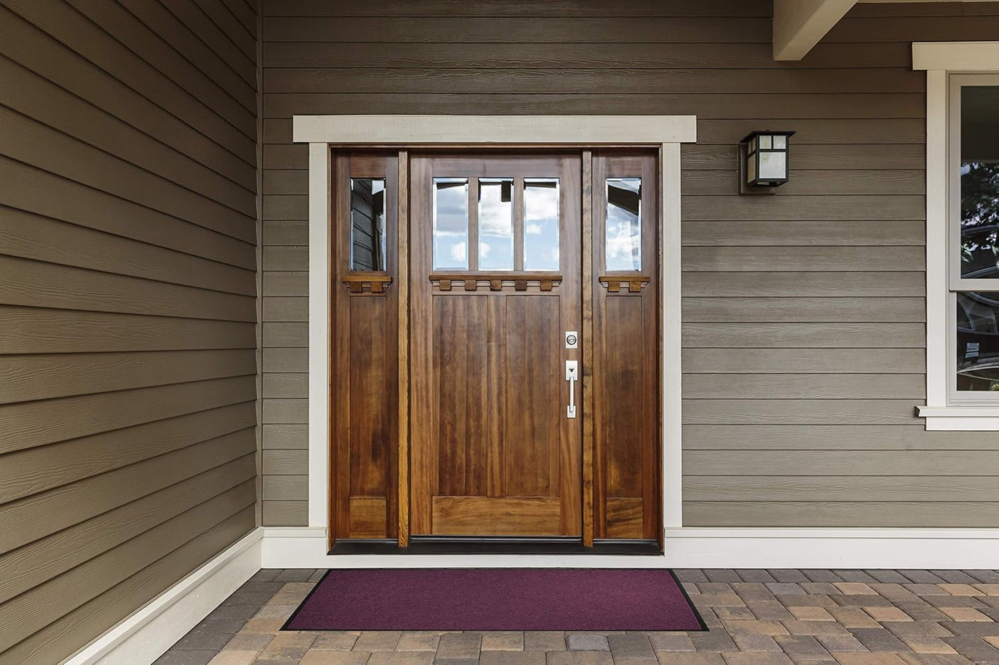 M+A Matting WaterHog Diamond | Commercial-Grade Entrance Mat with Rubber Border – Indoor/Outdoor, Quick Drying, Stain Resistant Door Mat (Dark Brown, 3' x 10')