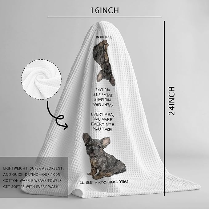 Funny French Bulldog Gifts Kitchen Dish Towels Gifts for Women,Hand Towels for Kitchen Bathroom,French Bulldog Home Decor,16x24 Inch