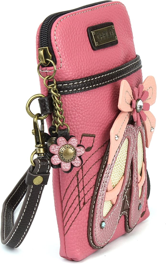 CHALA Cell Phone Crossbody Purse-Women PU Leather/Canvas Multicolor Handbag with Adjustable Strap