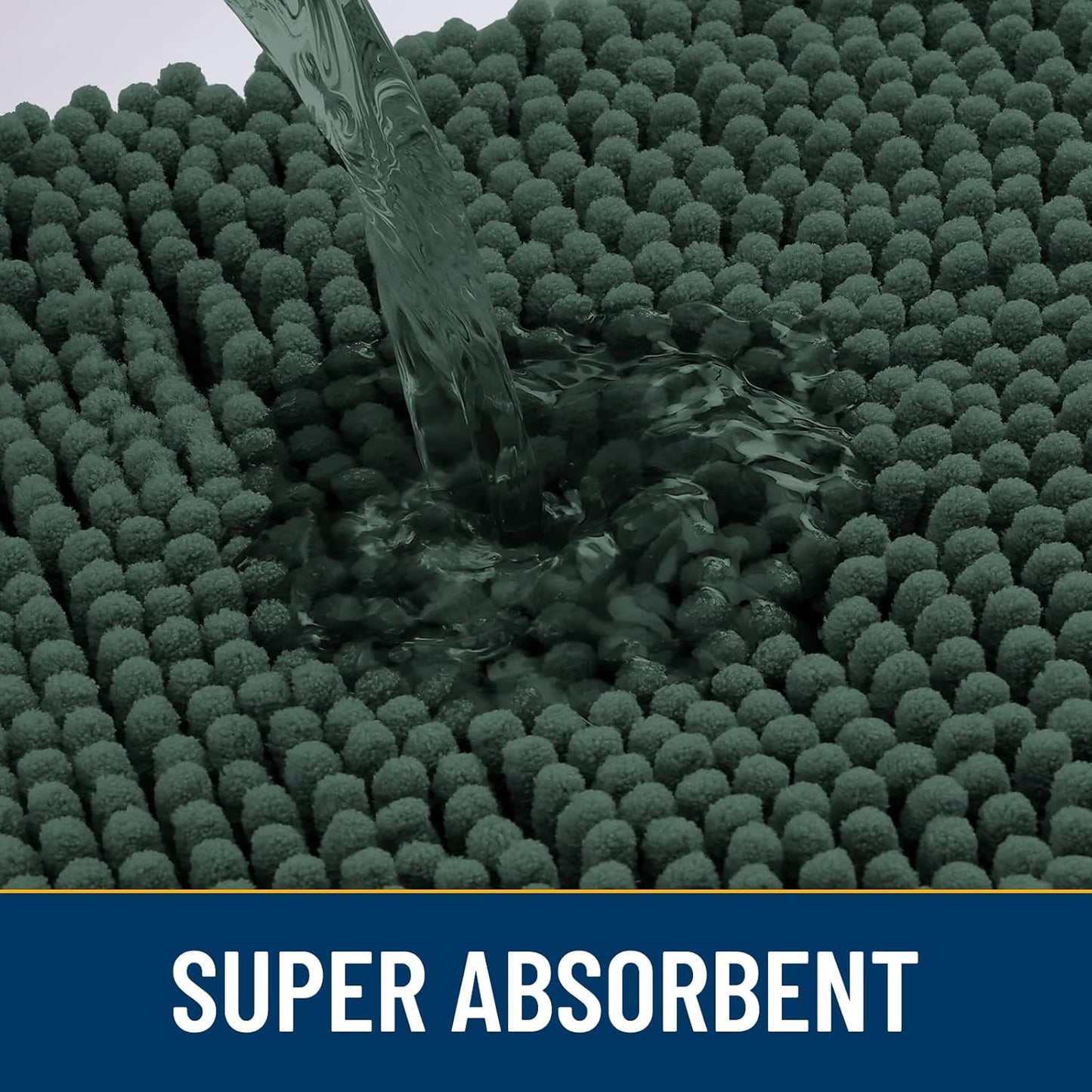 Smiry Dog Door Mat for Muddy Paws 40x32, Absorbs Moisture and Dirt Doormat, Non-Slip Washable Quick Dry Chenille Front Door Mat Indoor Entrance, Entryway Carpet for Inside Floor, Green