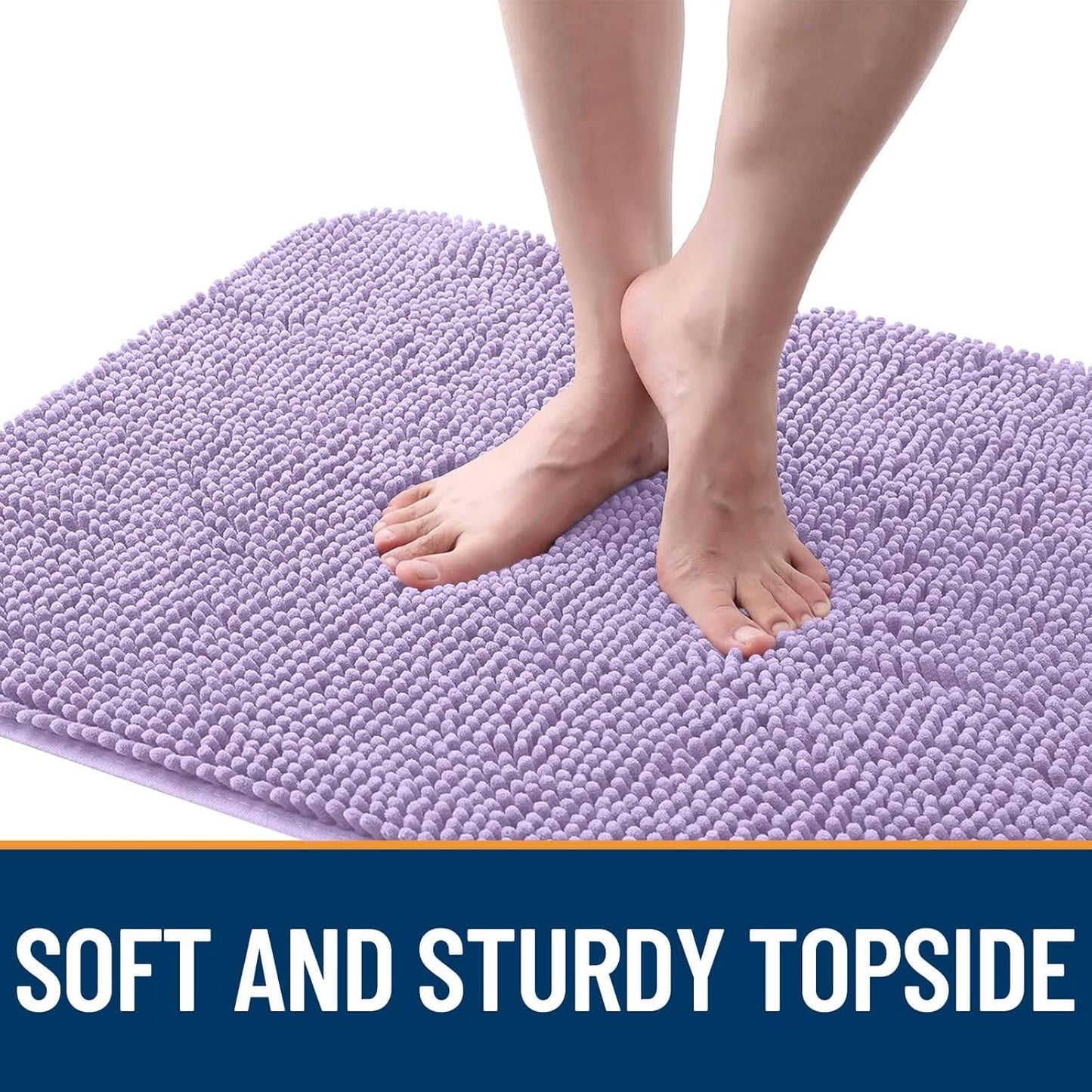 OLANLY Dog Door Mat for Muddy Paws 36x24, Absorbs Moisture and Dirt, Absorbent Non-Slip Washable Doormat, Quick Dry Chenille Mud Mat for Dogs, Entry Indoor Entryway Carpet for Inside Floor, Lavender